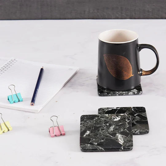 Square Marble Bliss Coaster Set - Available in 4 Colors