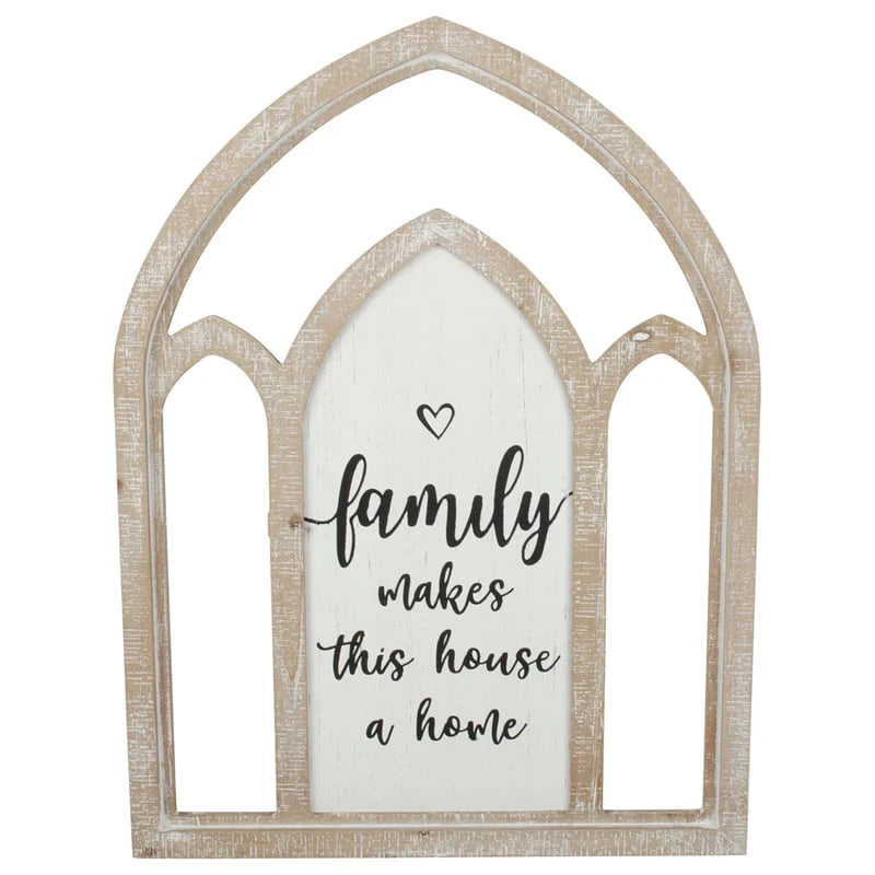 Artisanal 'Family & Friends' Carved Wall Decor White