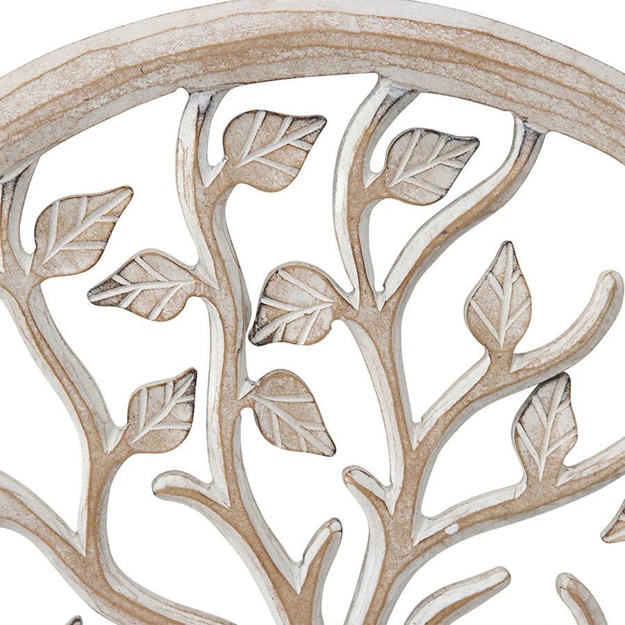 Hand-carved Round Tree-of-Life Wall Decor 40cms