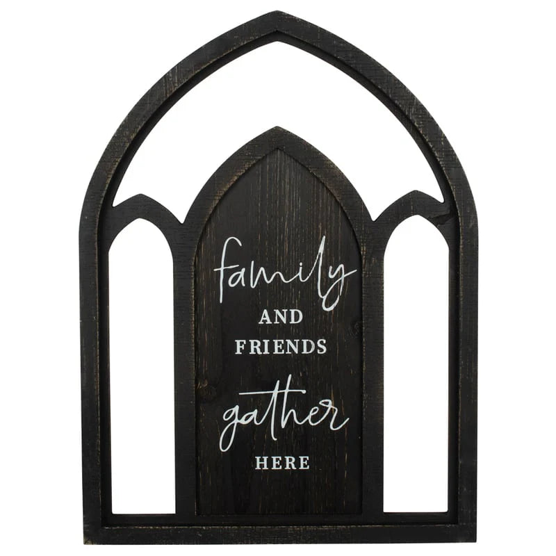 Artisanal 'Family & Friends' Carved Wall Decor