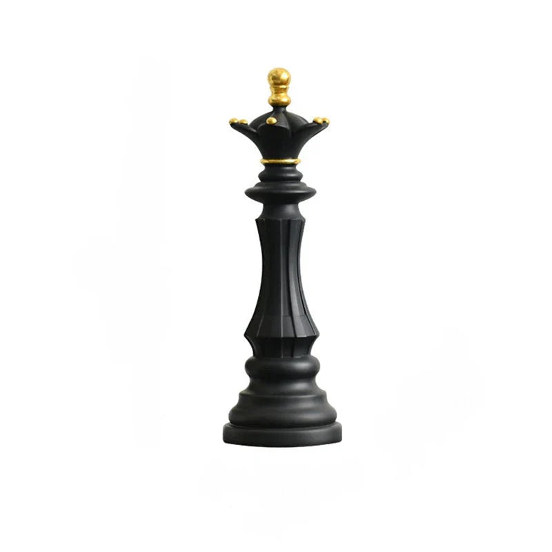 Artistic Black Queen Chess Piece Resin Figurine - Medium