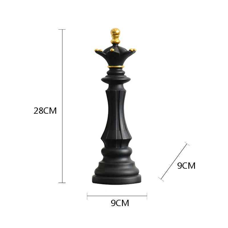 Artistic Black Queen Chess Piece Resin Figurine - Medium