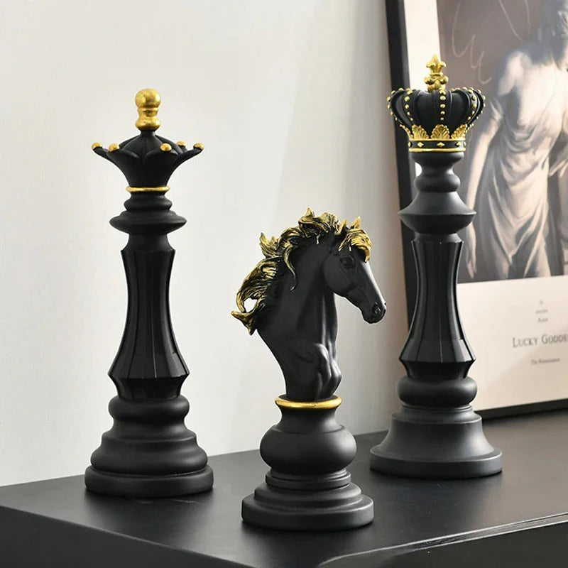 Artistic Black Queen Chess Piece Resin Figurine - Medium