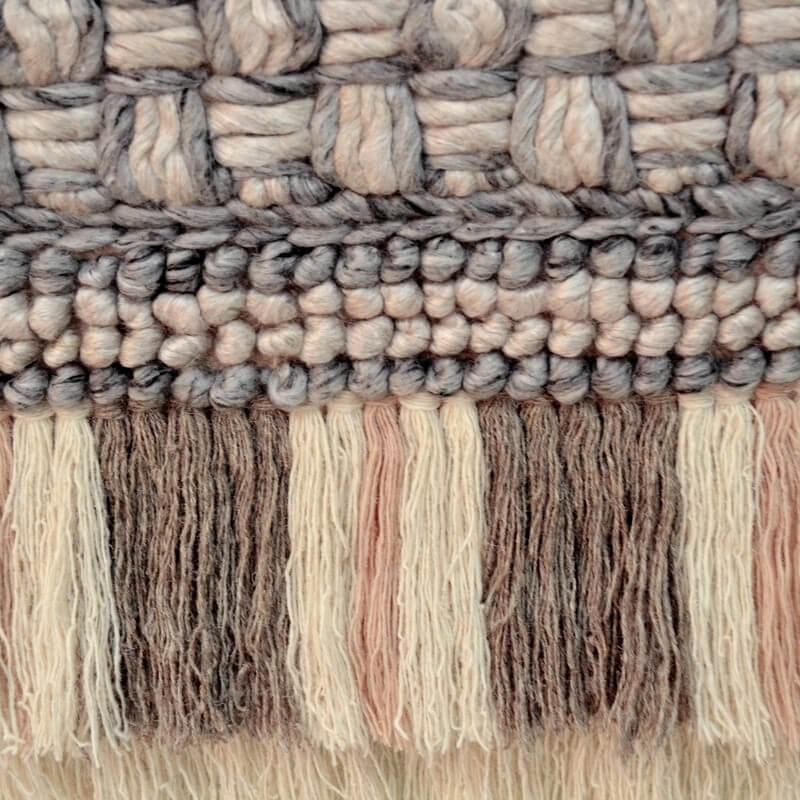 Artistic Woolen Wall Tapestry - Grey & Beige