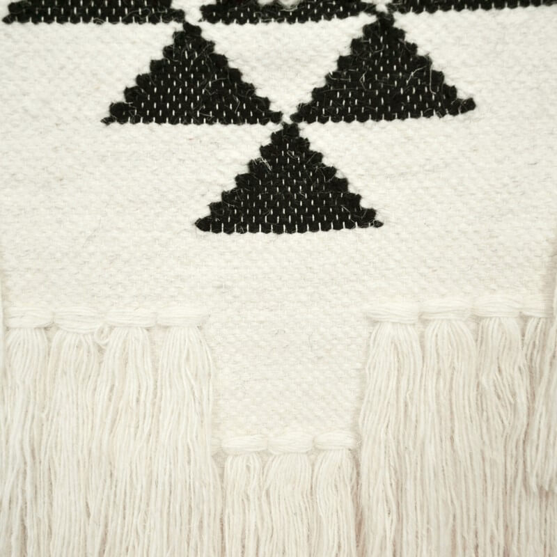 Artistic Woolen Wall Tapestry - Ivory & Black