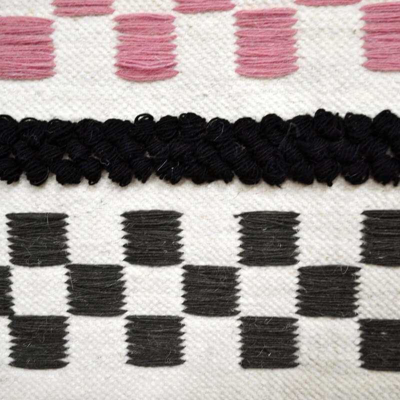 Artistic Woolen Wall Tapestry - Black & Pink