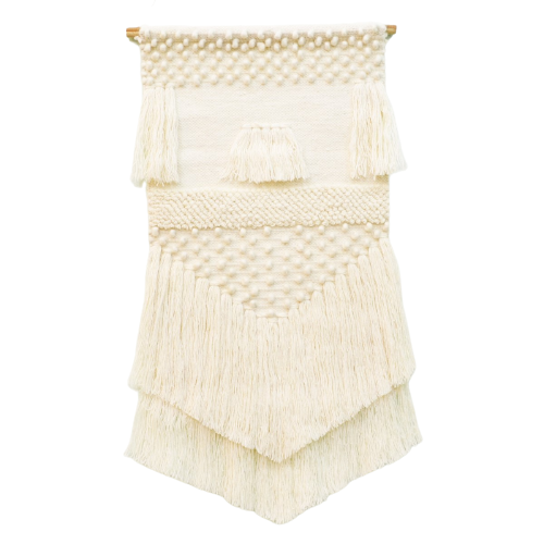 Artistic Woolen Wall Tapestry - Ivory