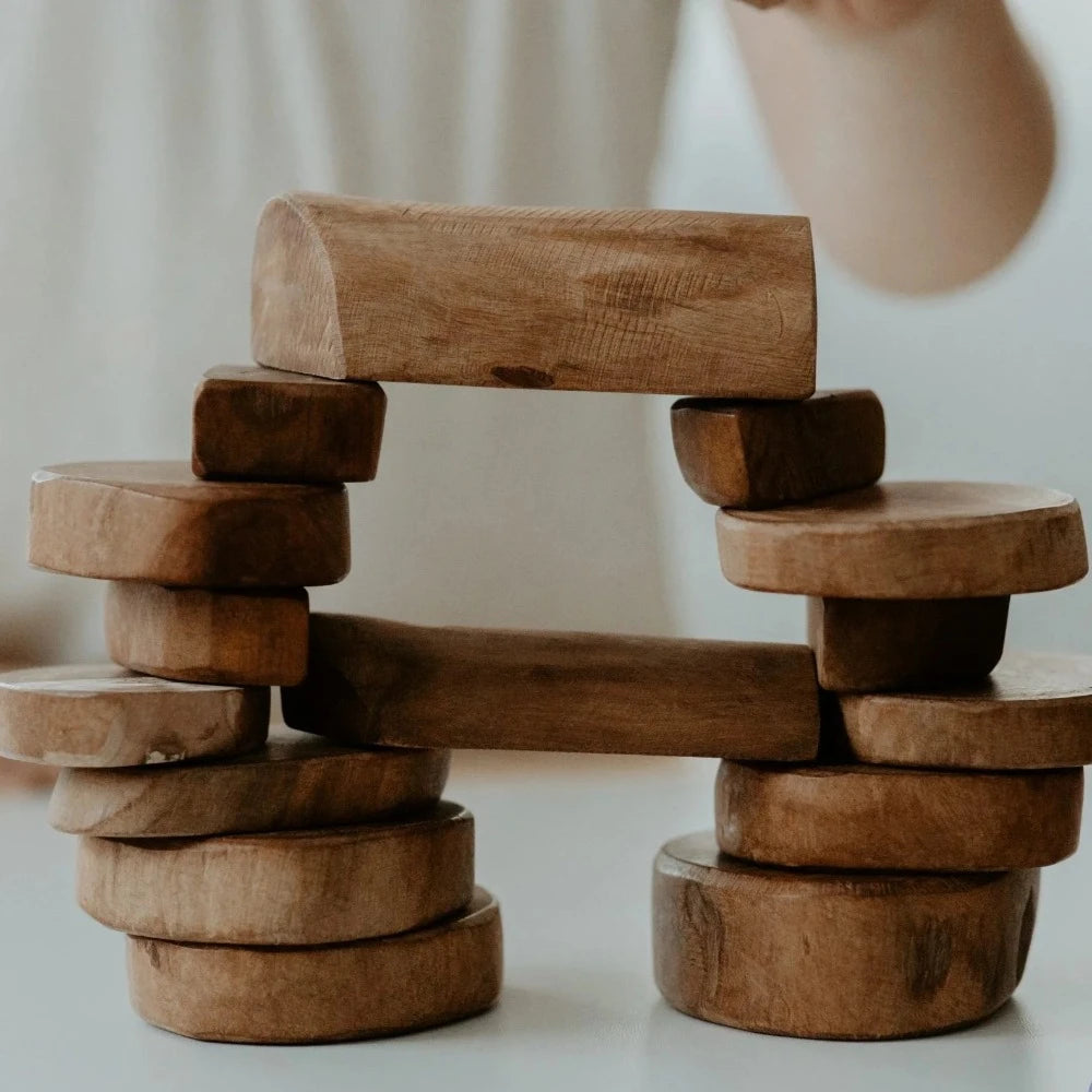 Assorted Blocks & Construction Wooden Natural Blocks