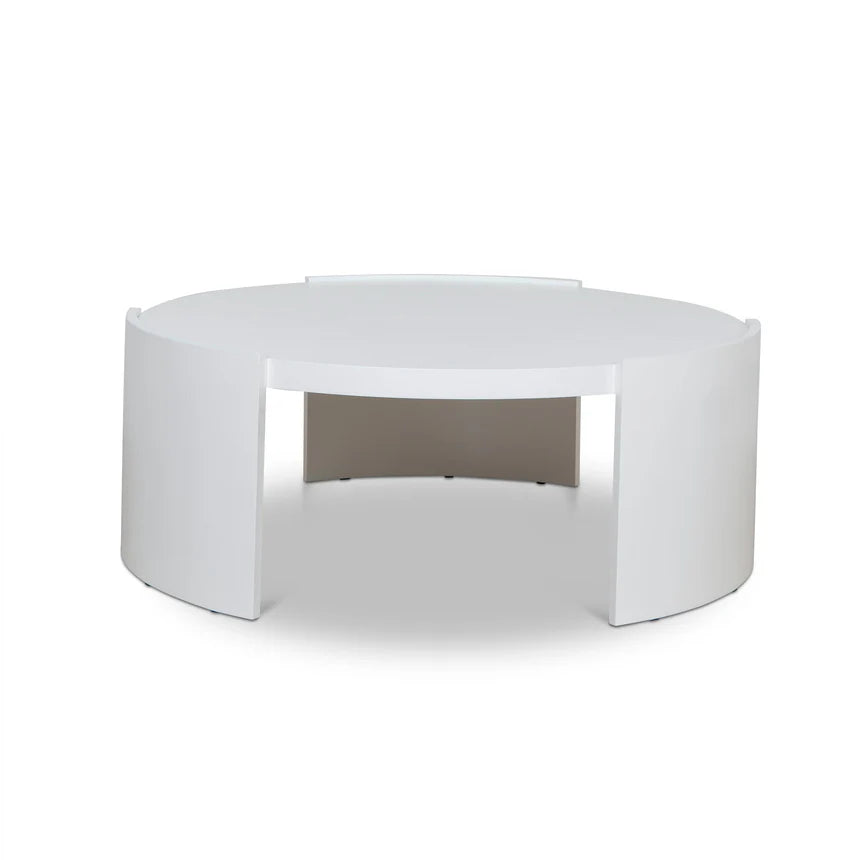 Aurora Wooden Round Coffee Table - White