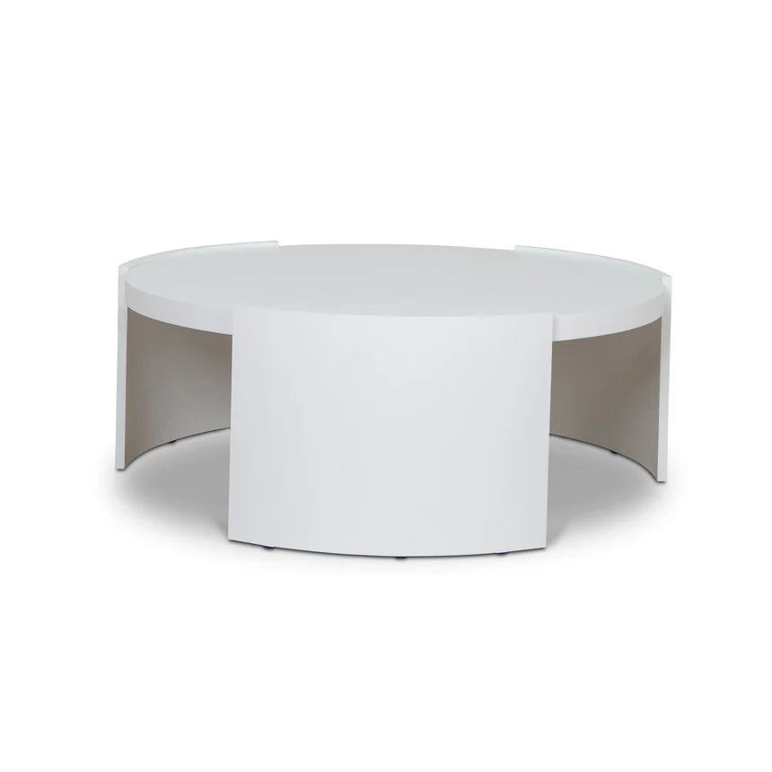 Aurora Wooden Round Coffee Table - White