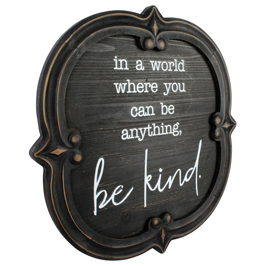 Authentic 'Be Kind' Carved Wall Art 60cms