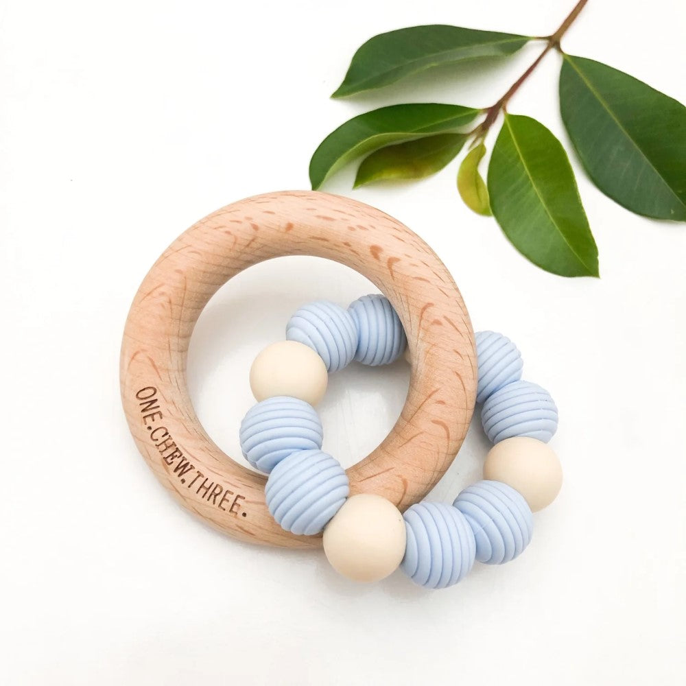 Personalised BEEHIVE Silicone and Beech Wood Teether (Available in 9 Colours)