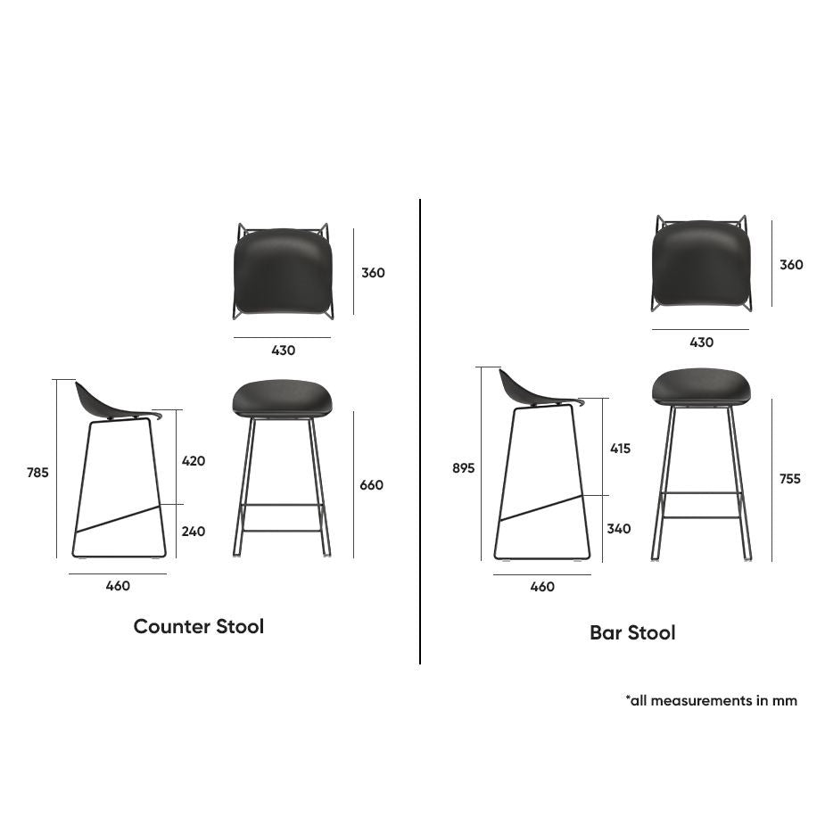 Backless Snow White High Stool (Available in 2 Sizes)