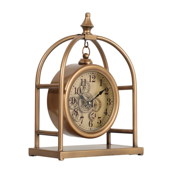 Basil Bedside Table Exposed Gear Movement Clock