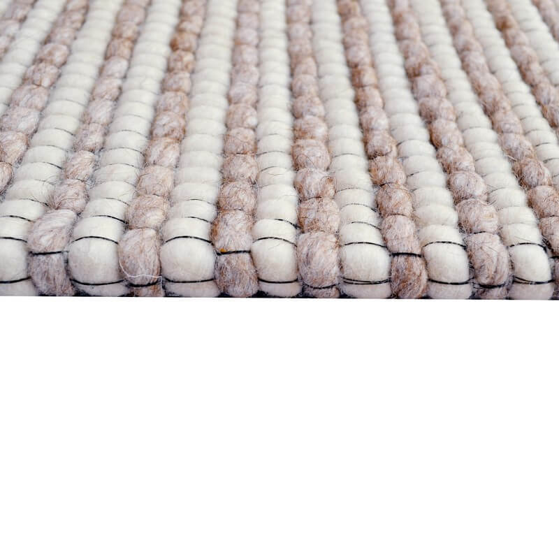 Beads Pattern Handmade Woollen Rug - Beige (Available in 4 Sizes)