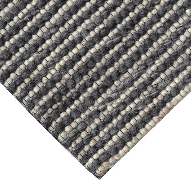 Beads Pattern Handmade Woollen Rug - Charcoal (Available in 4 Sizes)