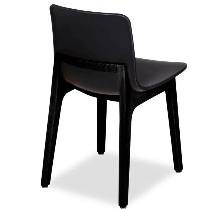 Black Beauty Shell Seat Armless Dining Chair