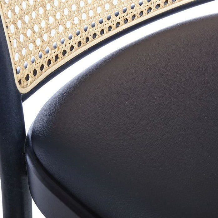 Black Padded Seat Cane Back High Stool (Available in 2 Sizes)