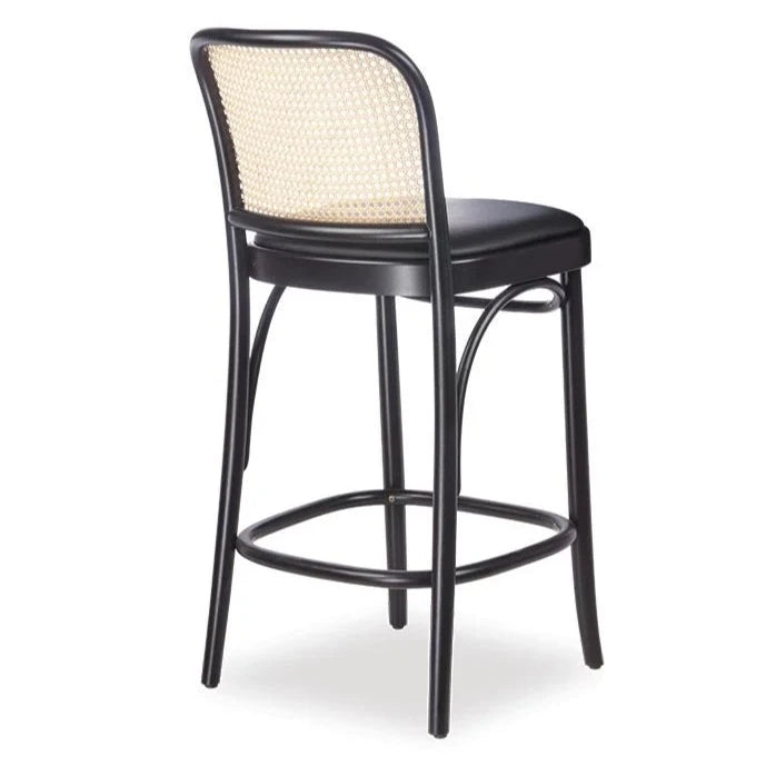 Black Padded Seat Cane Back High Stool (Available in 2 Sizes)