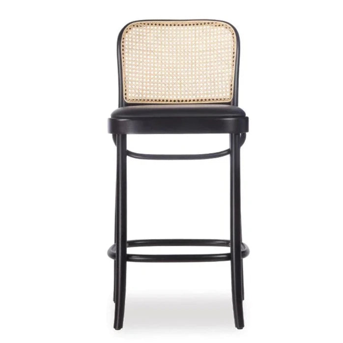 Black Padded Seat Cane Back High Stool (Available in 2 Sizes)