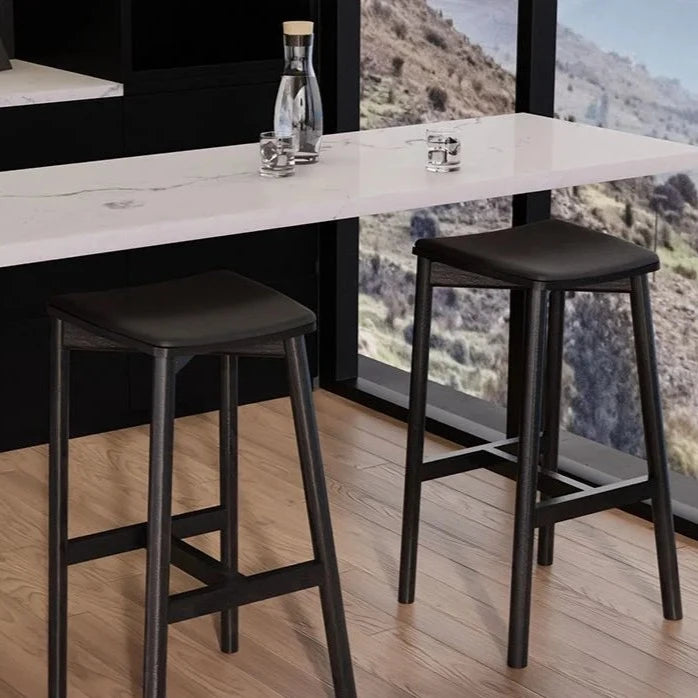 Black Wooden Backless High Stool 75cms (Available in 3 Colors)