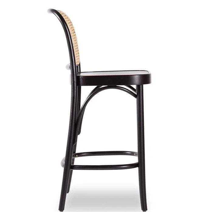 Black Sylvan Seat Cane Back High Stool (Available in 2 Sizes)