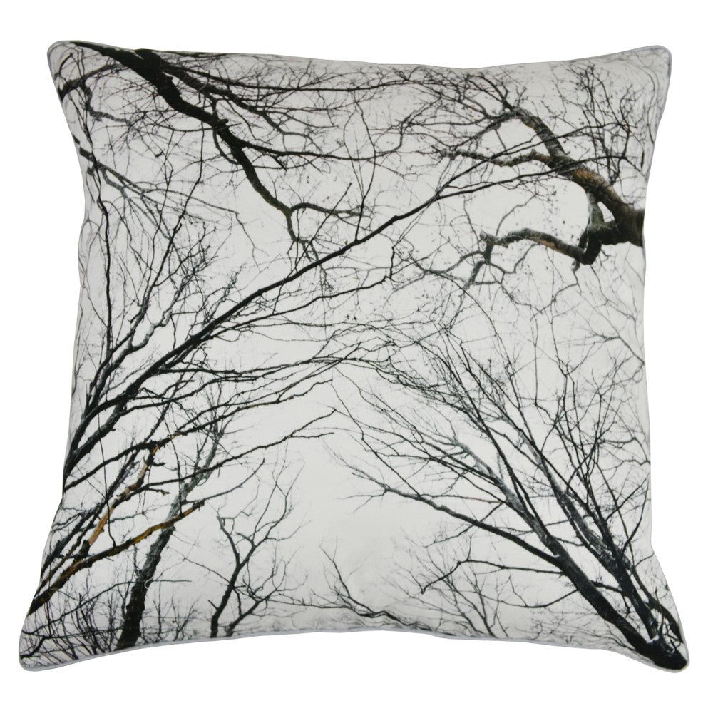 Black Tree Cushion With Recycled Fill 45 X 45cms