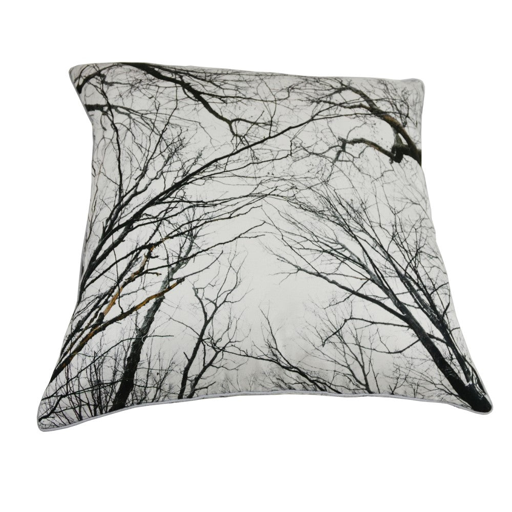 Black Tree Cushion With Recycled Fill 45 X 45cms