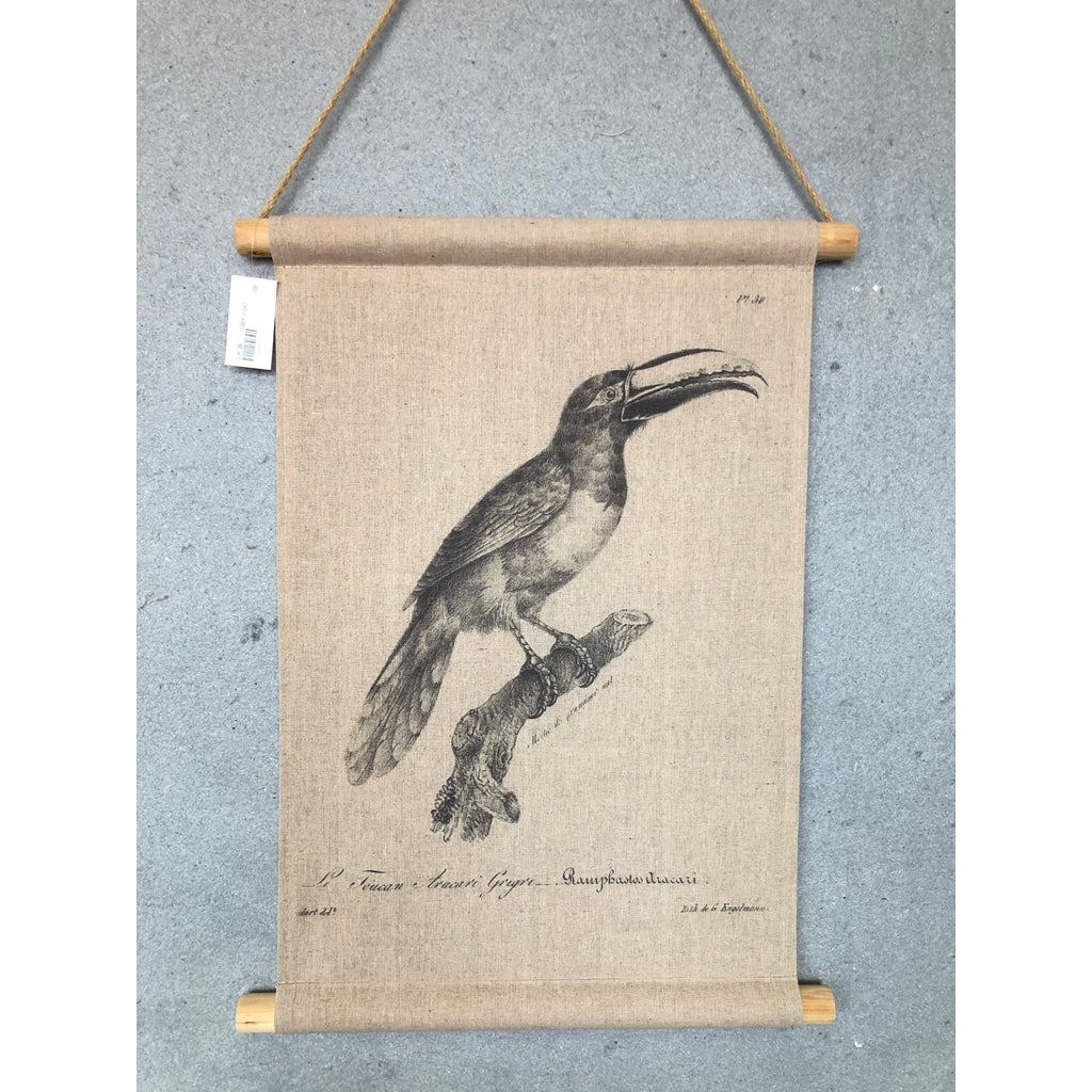 Black Vintage Looking Bird Life Printed Hanger