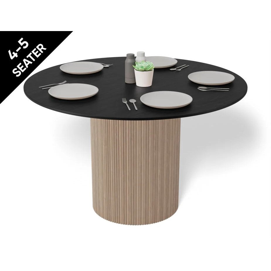 Black Wood Top Modern Dining Table (Available in 2 Sizes)