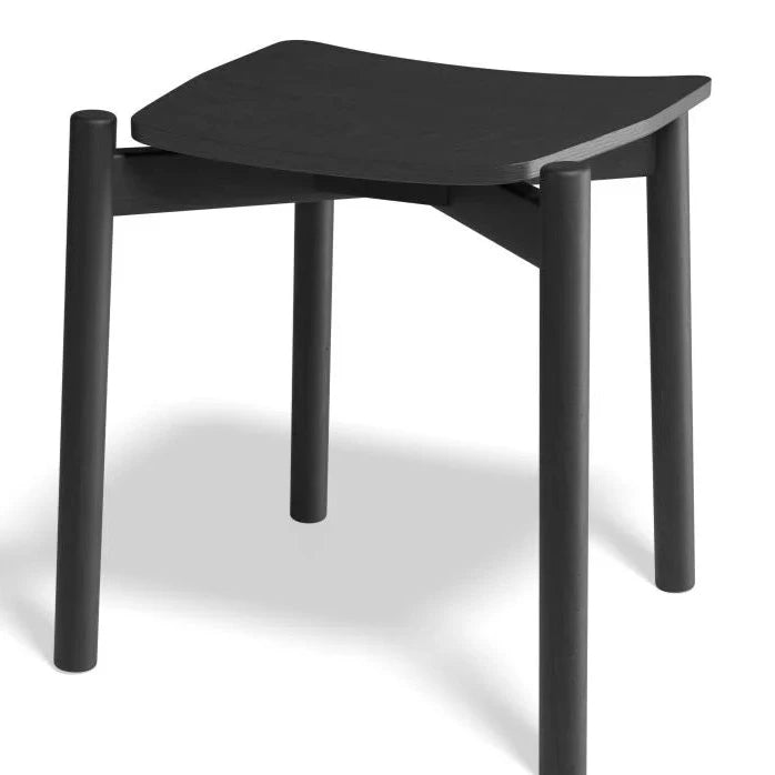 Black Wooden Low Stool 45cms