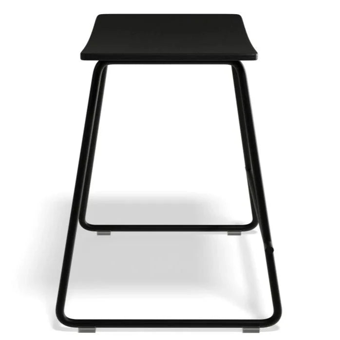 Black Wooden Steel Low Stool 47cms