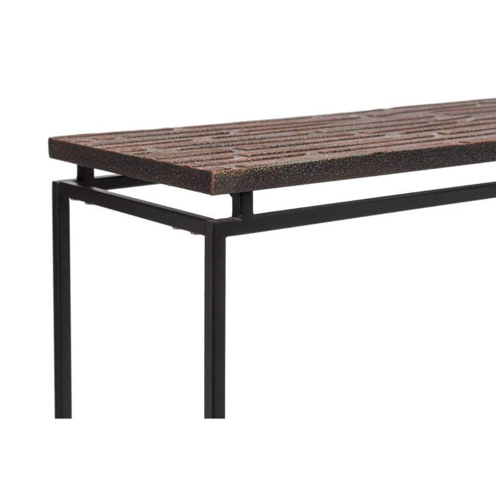 Black & Copper Narrow Console Table