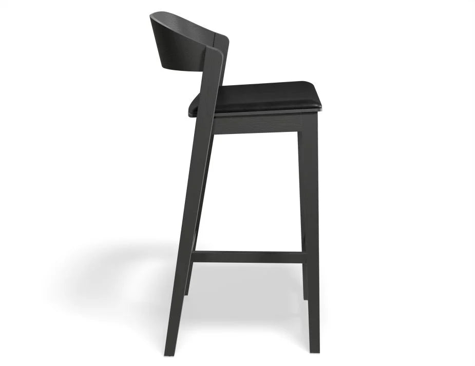 Black Oak Vinyl Seat Pad Kitchen Stool - (Available in 3 Colors)