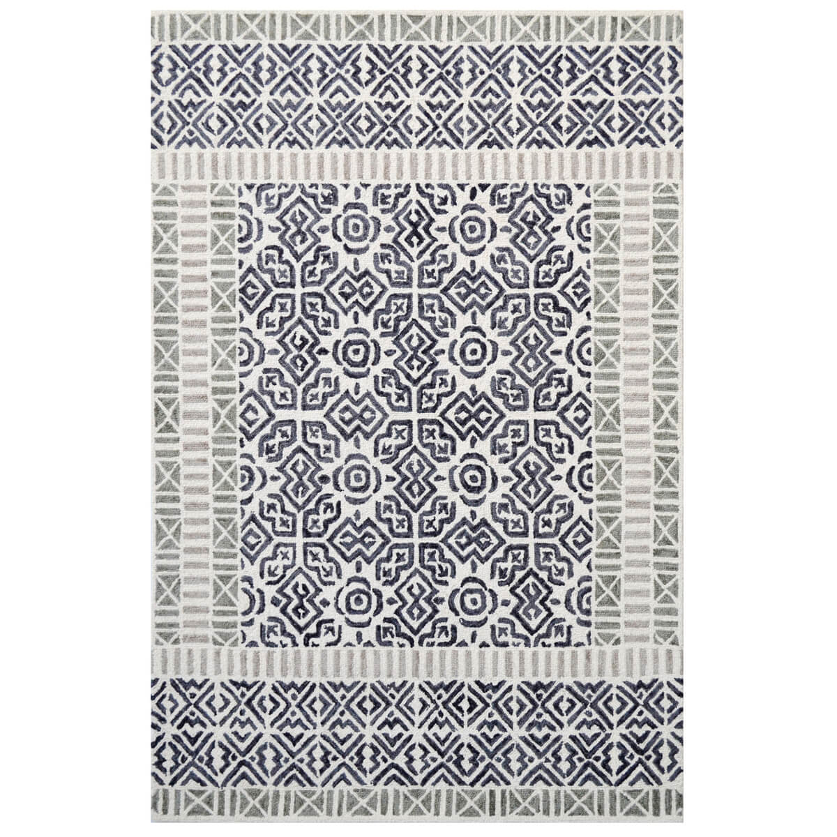Black & White Handmade Woolen Rug (Available in 3 Sizes)