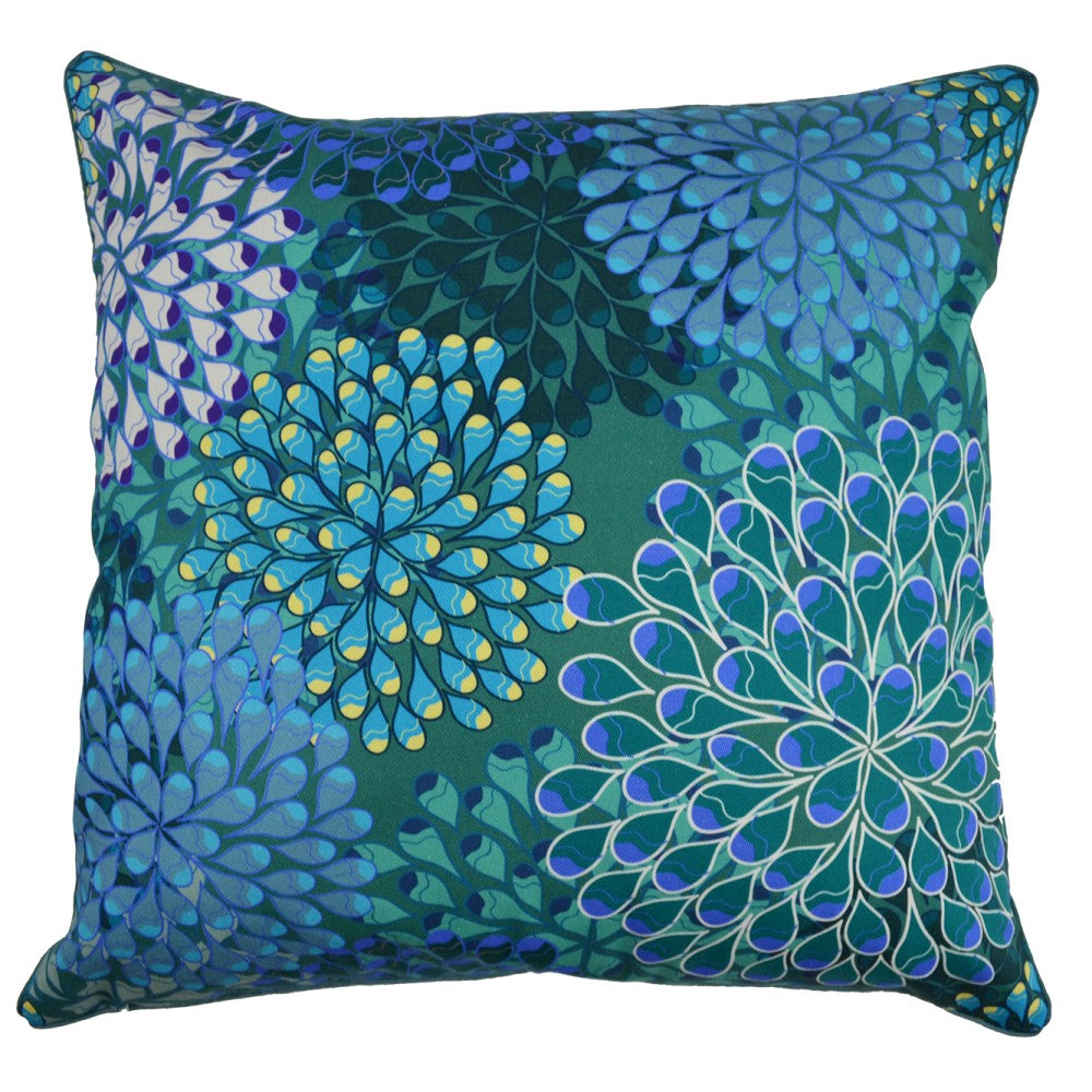 Blue Floral Skandi Cushion With Recycled Fill 45 X 45cms