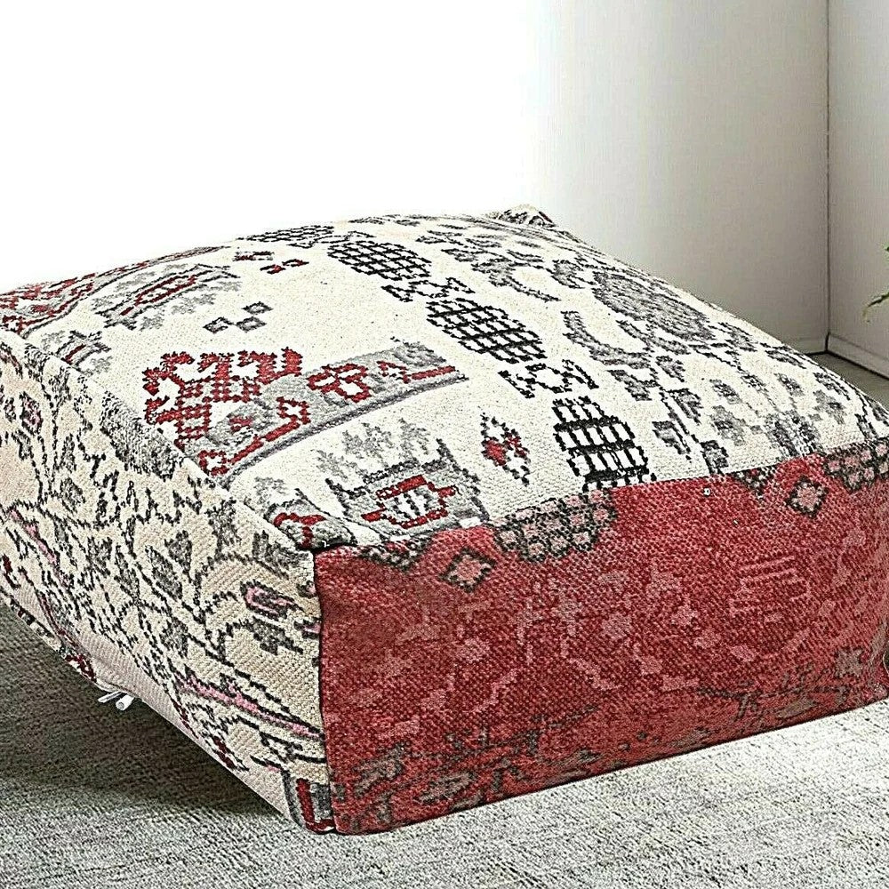 Boho Chic Living White Ottoman Cover