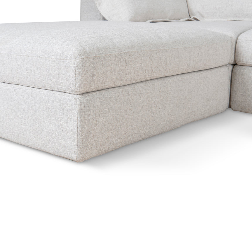 Classic Appeal 3-Seater Chaise Sofa - Silver Grey