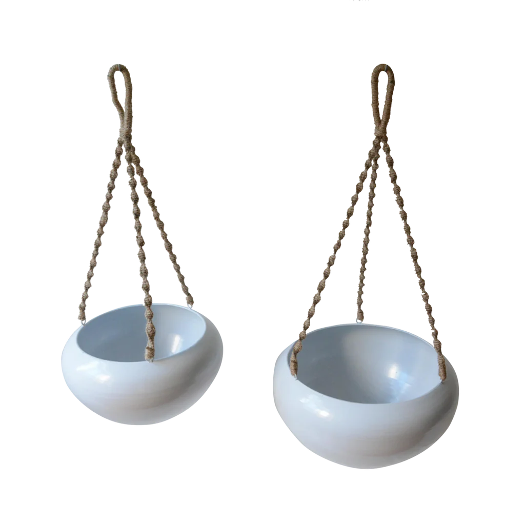 Botanic Cascade White Hanging Planter - Set of 2