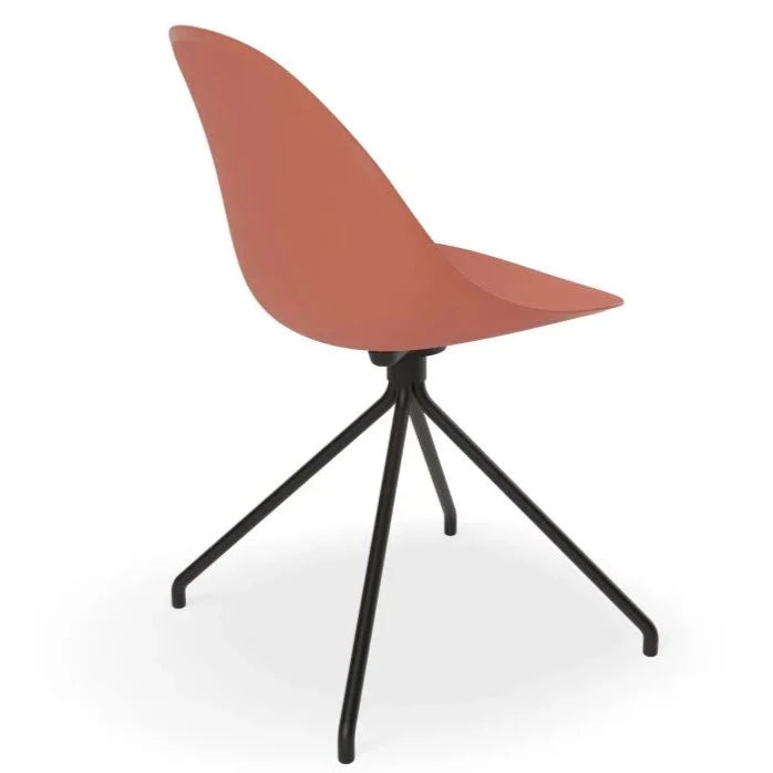 Breeze Coral Shell Seat Pyramid Base Dining Chair