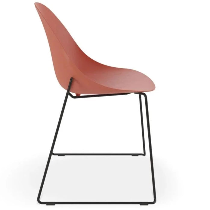 Breeze Coral Shell Seat Sled Base - Black Dining Chair