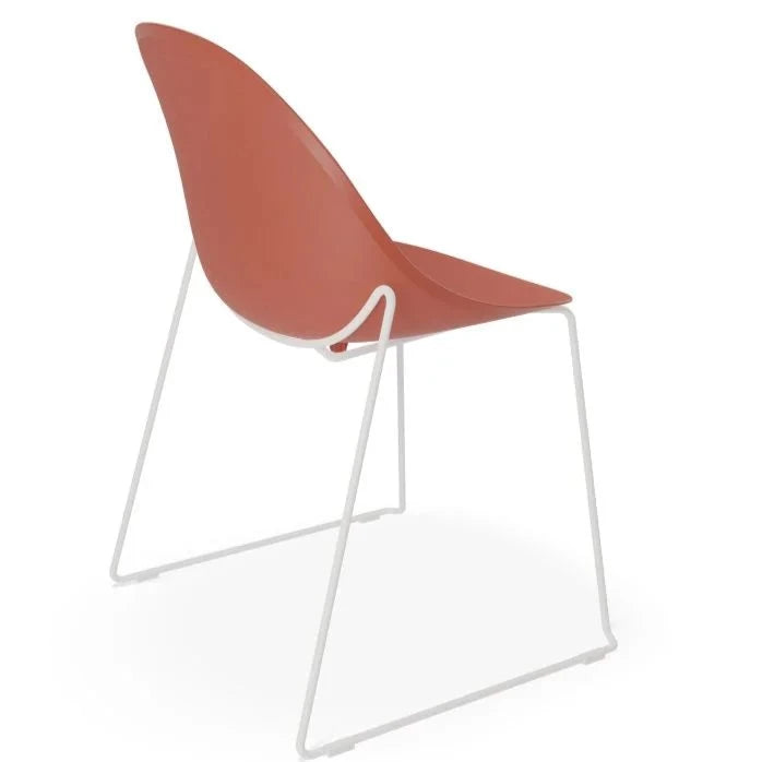 Breeze Coral Shell Seat Sled Base - White Dining Chair