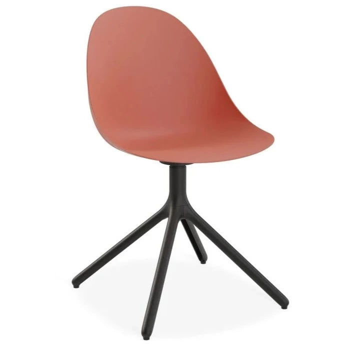Breeze Coral Shell Seat Swivel Base Dining Chair