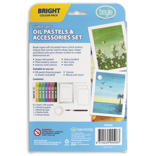 Bright Oil Pastels Colors and Accessories - 14pc Set