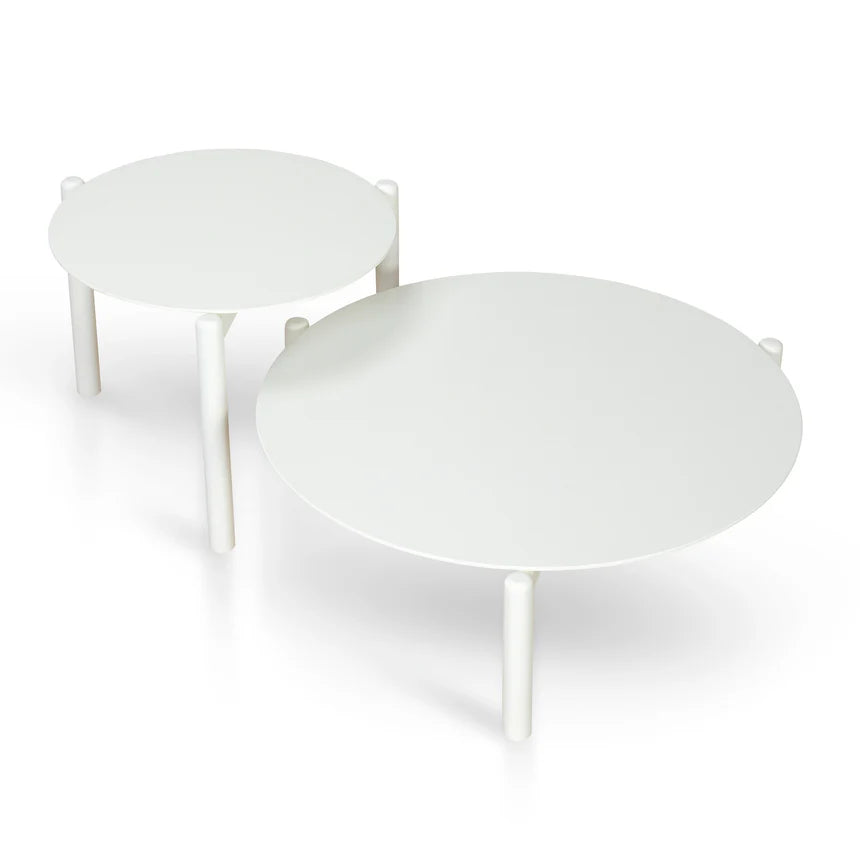 Bright & Stylish White Nesting Coffee Tables - Set of 2