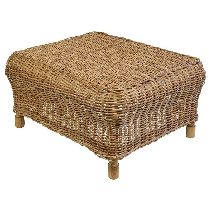 Bulge Rattan Footrest Ottoman - Natural