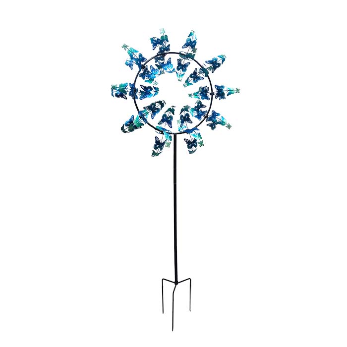 Butterflies Magic In Motion Garden Wind Spinner - Blue Wave