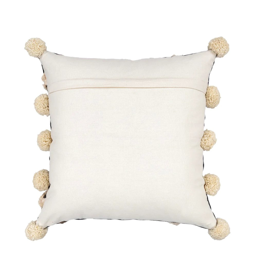 Cactus Silk Shaggy Cushion Cover 45 x 45cms - Black