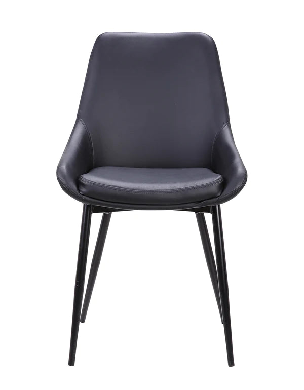 Cedar Serenity Leather Dining Chair - Black (Set of 2)