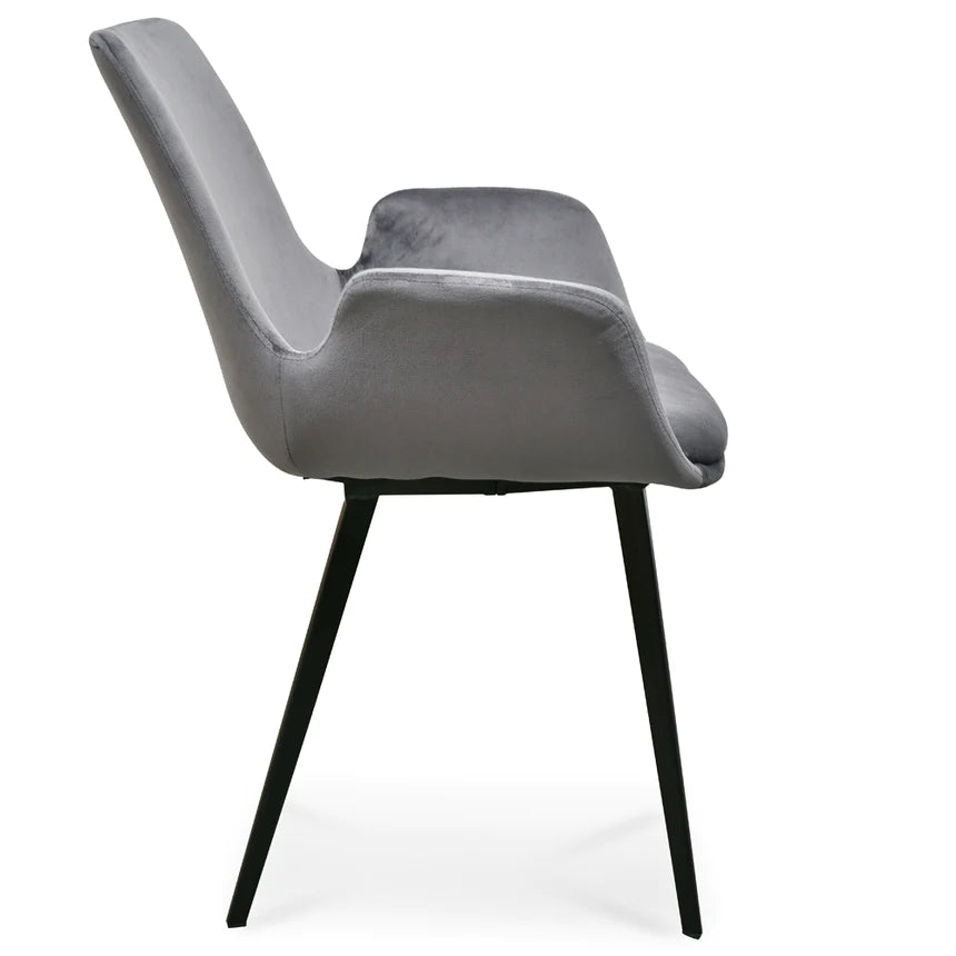 Cedar Serenity Velvet Dining Chair - Dark Grey (Set of 2)